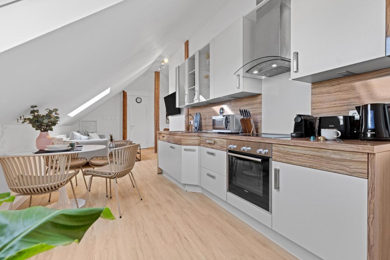 Stilvolle Wohnung: Private Dachterrasse - Zentral Augsburg Zewnętrze zdjęcie